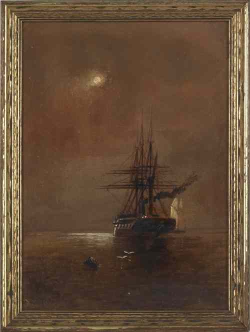 Appraisal: Alexander Charles Stuart American - oil on board ship portrait