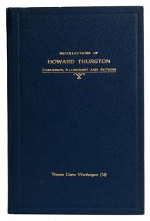 Appraisal: Worthington Thomas Chew Recollections of Howard Thurston Conjurer Illusionist and