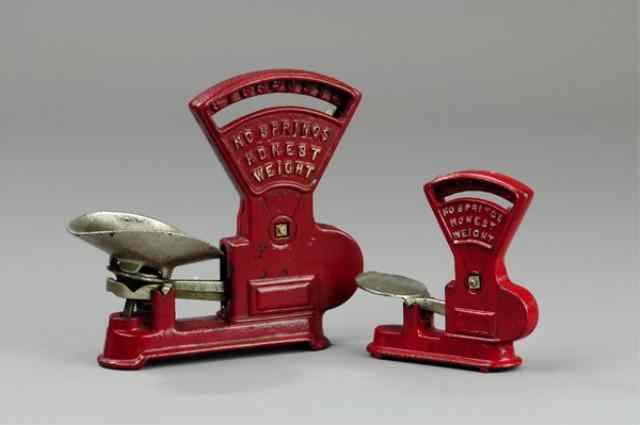 Appraisal: KILGORE TOY SCALES Cast iron both painted in red with