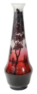 Appraisal: Monumental Art Nouveau Daum Nancy Paysage Lacustre cameo glass vase