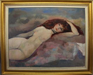 Appraisal: Benjamin Stahl - large reclining nude Oil on canvas Signed