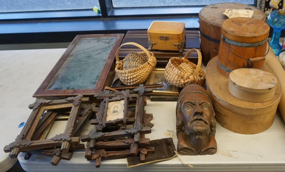 Appraisal: Group of Wood Frames Shaker Type Boxes and Split Oak