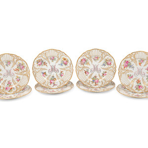 Appraisal: A Set of Eight French Porcelain Plates Rue Thiroux Paris