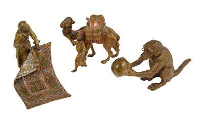 Appraisal: An Austrian cold painted model of a camel with attendant