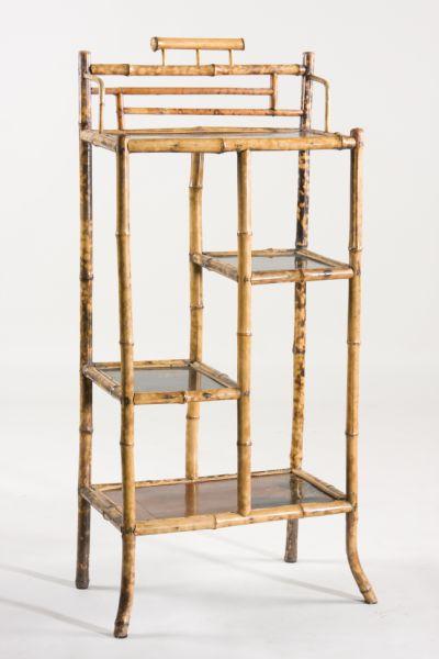 Appraisal: English Chinoiserie Bamboo Diminutive Display late th century rectangular form