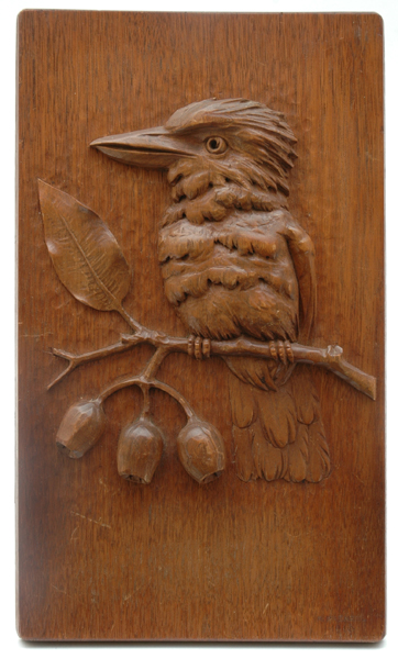 Appraisal: ROBERT PRENZEL - Victoria dated Cedar panel carved with the