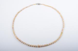 Appraisal: Natural Pearl Necklace Fine single strand golden natural pearl necklace