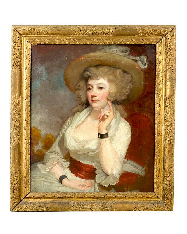 Appraisal: George Romney - -attributed George Romney - -attributed portrait of