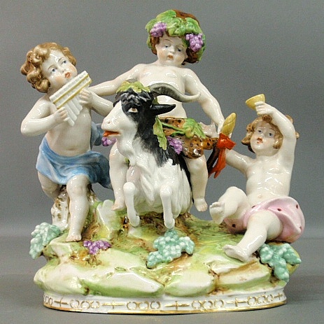 Appraisal: - German porcelain figural group of three children and a