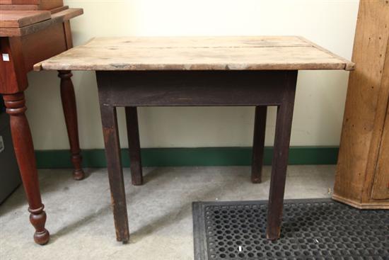 Appraisal: PRIMITIVE WORK TABLE Pine with a scrubbed top breadboard ends