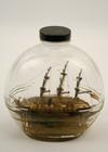 Appraisal: SHIP IN A BOTTLE - Three masted gunboat ship in