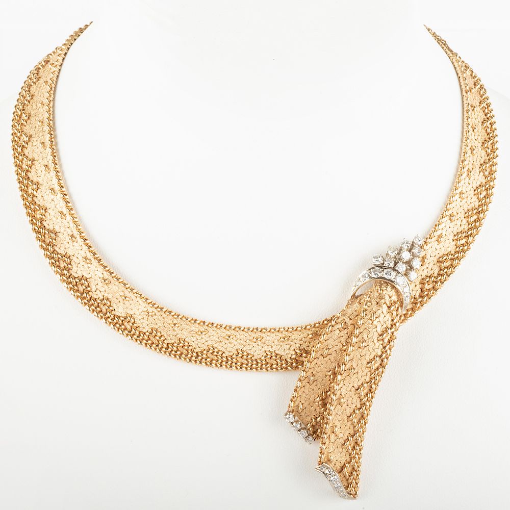 Appraisal: k Gold and Diamond Necklace k Gold and Diamond Necklace