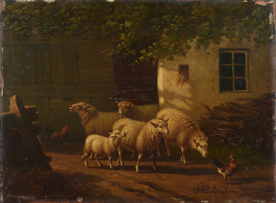 Appraisal: VAN DIEGHEM Jacob Dutch th C Farmhouse Scene with Sheep