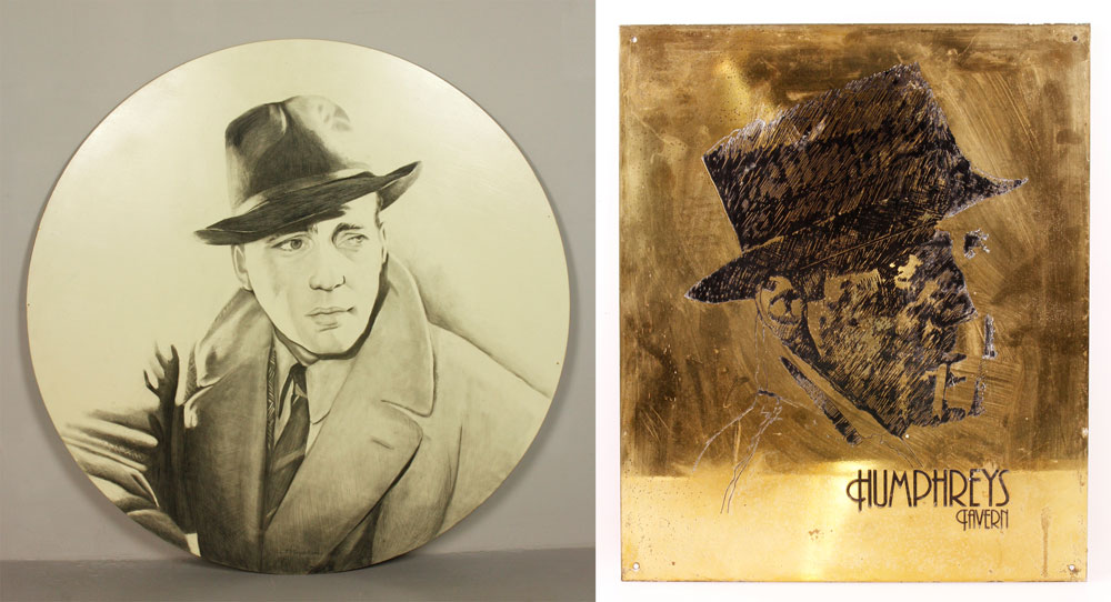 Appraisal: - Two Plaques of Humphrey Bogart Two plaques of Humphrey