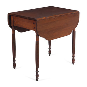 Appraisal: A Late Federal Mahogany Drop-Leaf Table th Century with lobed