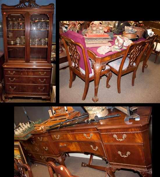 Appraisal: Georgian style mahogany -piece dining room suite comprising dining table