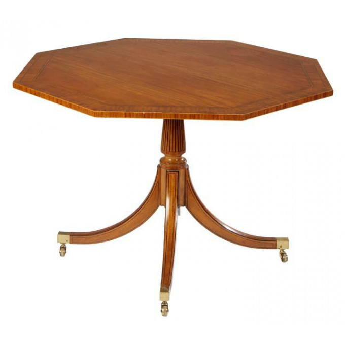 Appraisal: Inlaid Mahogany Tilt Top Dining Table th c by Baker