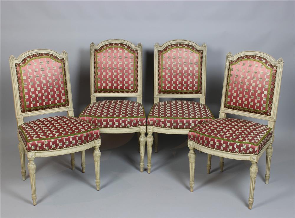 Appraisal: SET OF FOUR LOUIS XVI STYLE PAINTED SIDE CHAIRS each