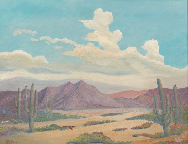 Appraisal: Harold Field Kellogg American - x Desert landscape Oil on