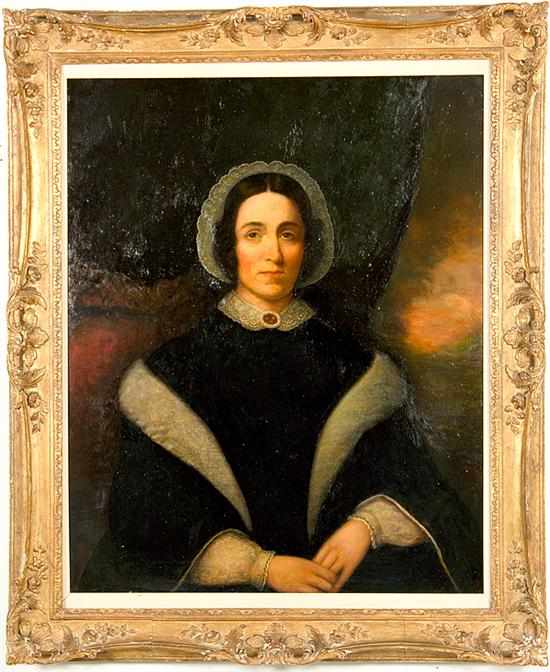 Appraisal: British or American school th century PORTRAIT OF A WOMAN