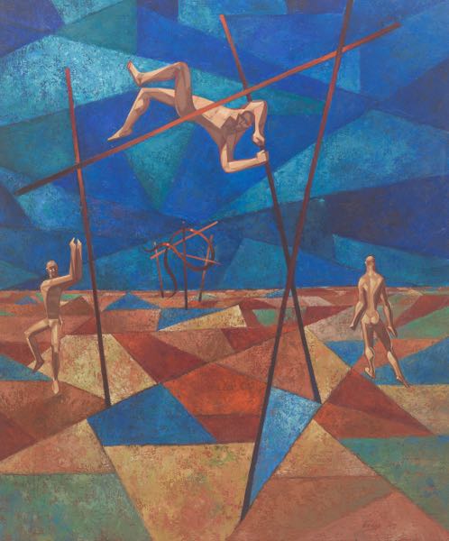 Appraisal: FRANK ANDERSON TRAPP AMERICAN - x Athletes No Oil on