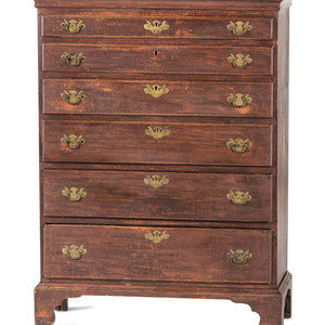 Appraisal: A Chippendale Stained Cherrywood Tall Chest of Drawers Circa L