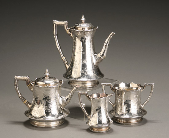 Appraisal: Victorian Silver Four-Piece Coffee and Tea Service Richards Brown London