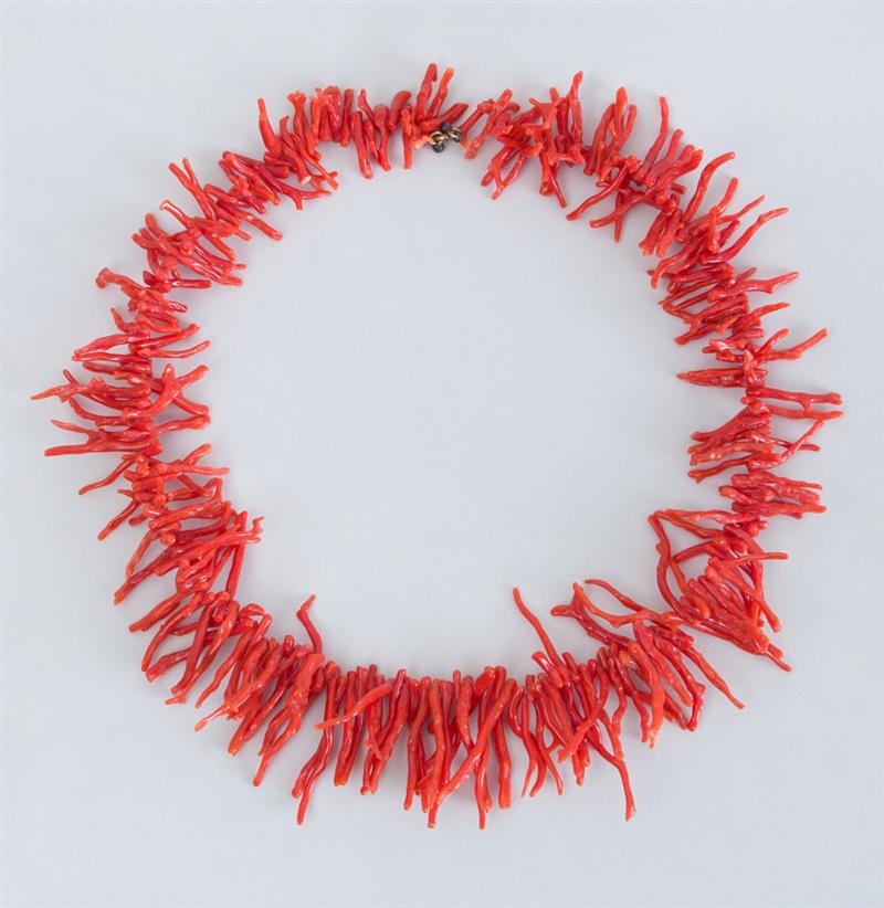 Appraisal: BRANCH CORAL FRINGE NECKLACE in Property from the Estate of