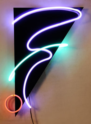 Appraisal: Neon Sculpture American th century loops of neon in purple