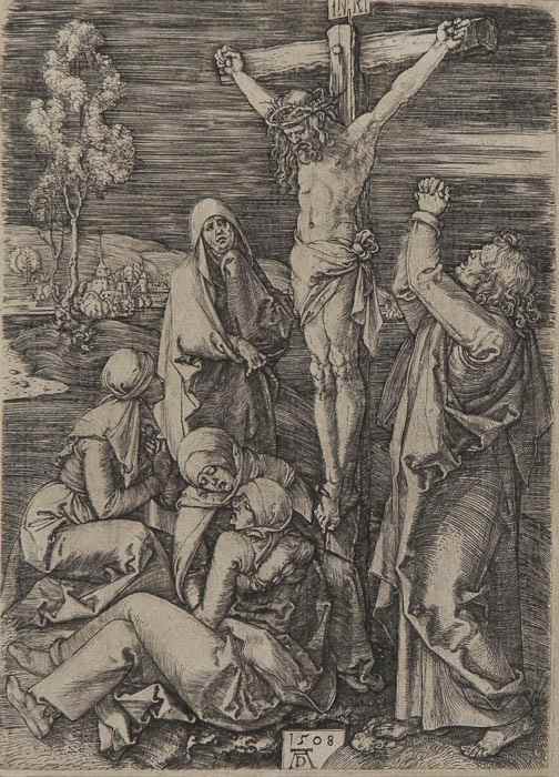 Appraisal: Albrecht D rer - The large Crucifixion engraving on watermarked