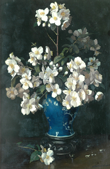 Appraisal: Albert Sherman - Still Life with Camellias oil on canvas