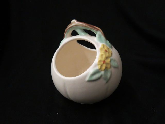 Appraisal: Weller Art Pottery Basket floral on white excellent