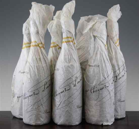 Appraisal: Seven bottles of Veuve Clicquot in original cardboard carton tissue