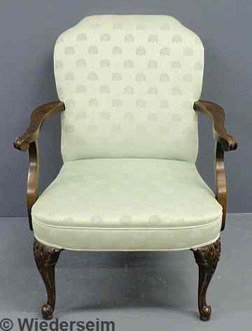 Appraisal: Southwood Furniture Co French style mahogany open armchair with carved