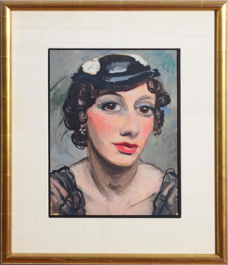 Appraisal: PIERRE TH VENIN - PORTRAIT D'UNE FEMME Gouache on paper