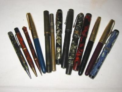 Appraisal: A TRINITY FOUNTAIN PEN with lever fill action in dark