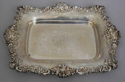 Appraisal: AMERICAN MONOGRAMMED SILVER TRAY Retailed by Bailey Banks Biddle of