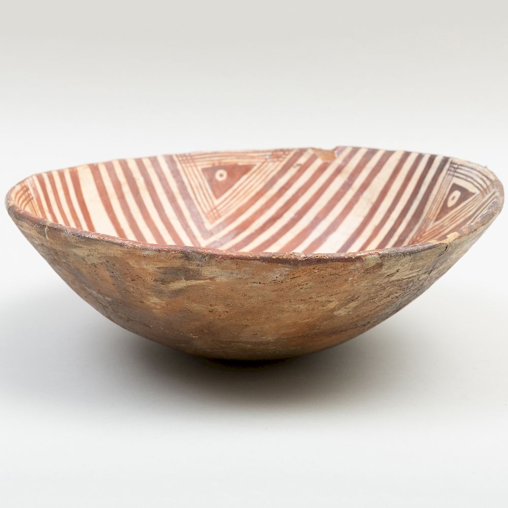 Appraisal: Mimbres Red-on-Buffware Clay Bowl x in 's New York October