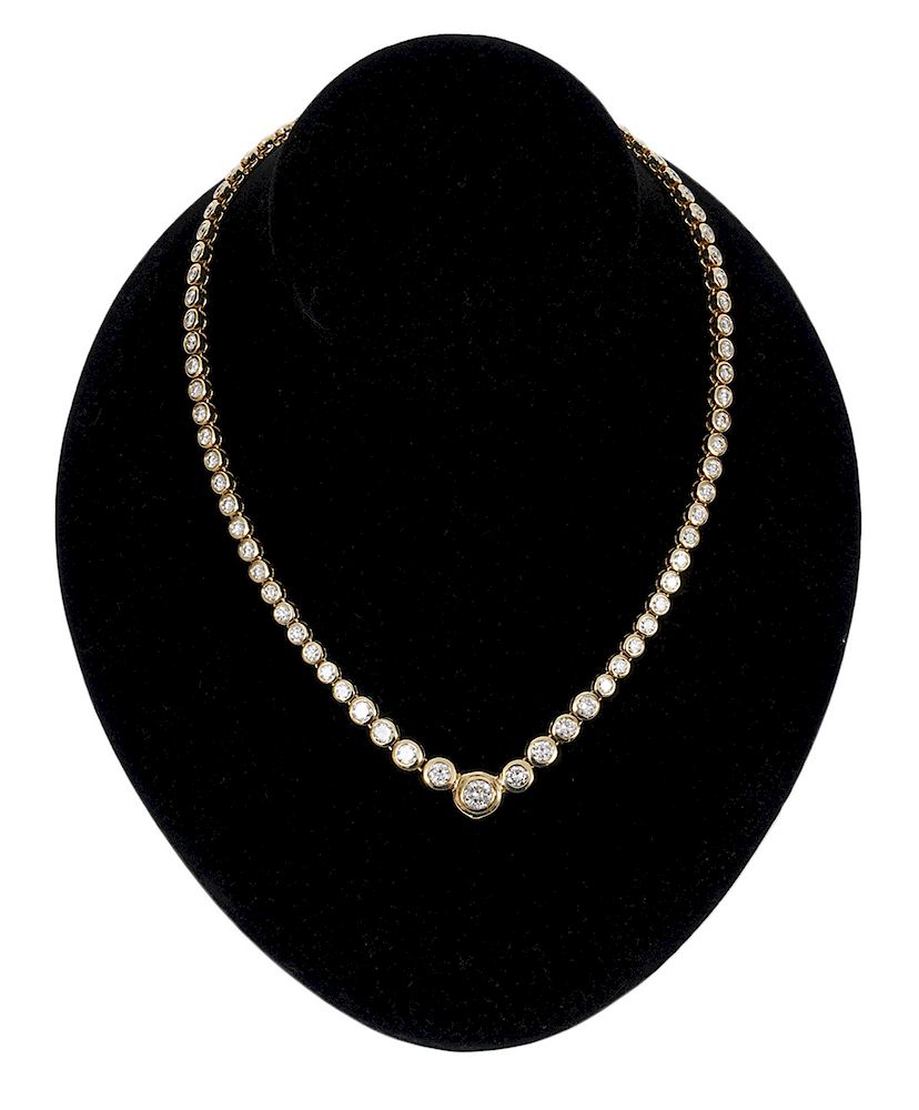 Appraisal: Ct Diamond Riviera Kt YG Necklace Diamond Riviera style ct