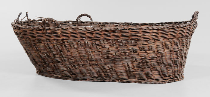 Appraisal: Rodded Oak Body Basket American th century possibly Maryland oval