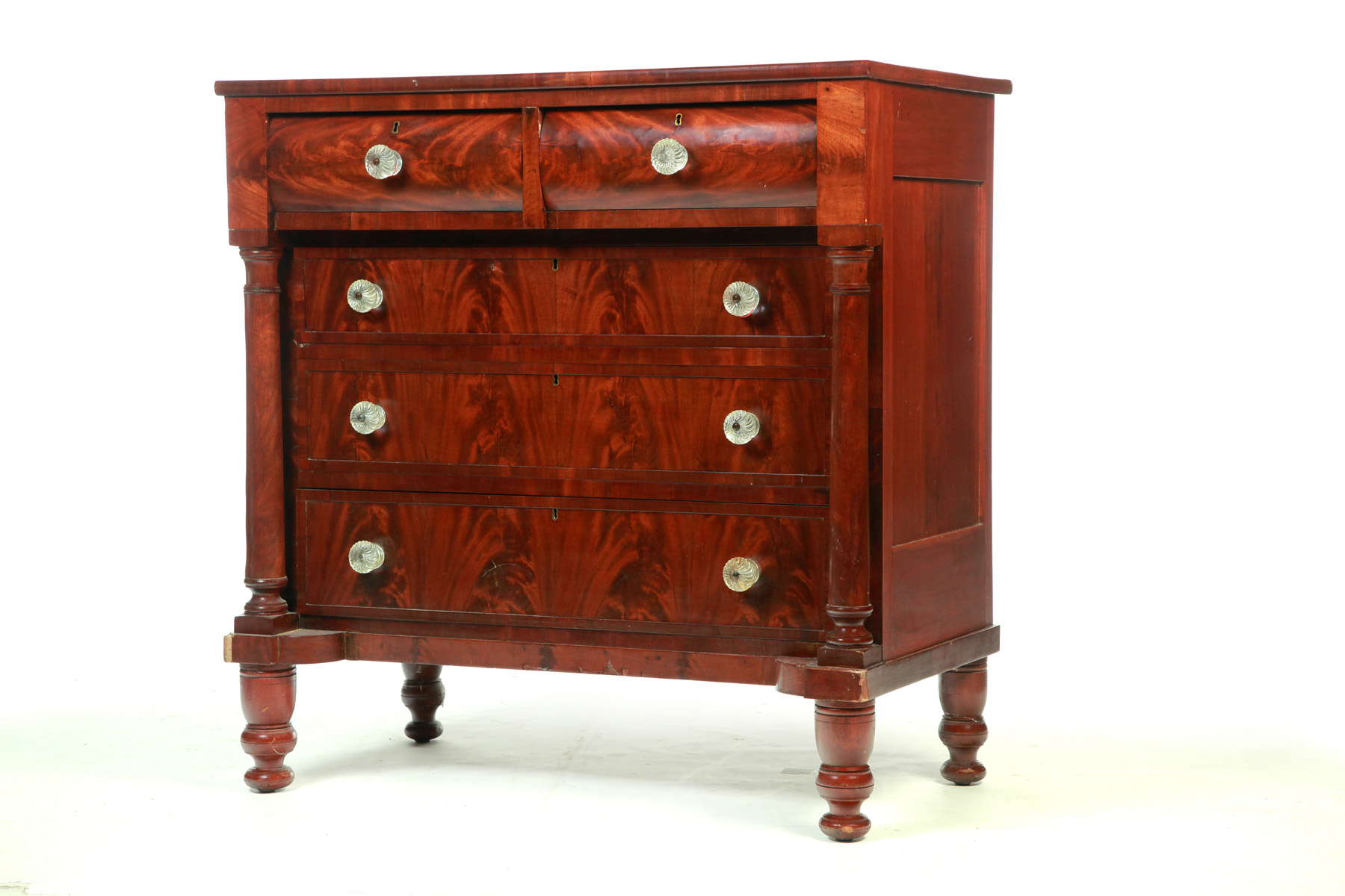 Appraisal: TRANSITIONAL SHERATON TO EMPIRE CHEST American nd quarter- th century