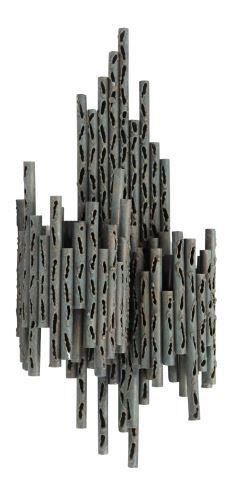 Appraisal: Modern Brutalist iron two-light wall sconce in the manner of