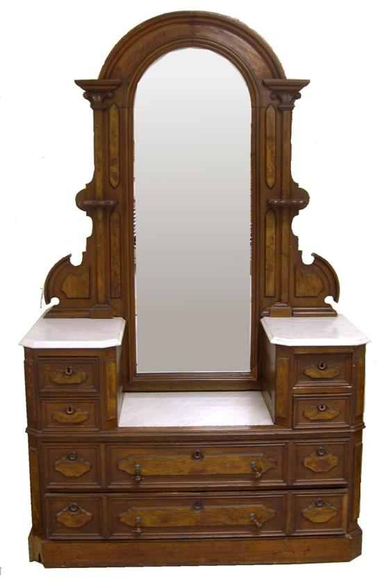 Appraisal: Victorian step down dresser with attached mirror late th C