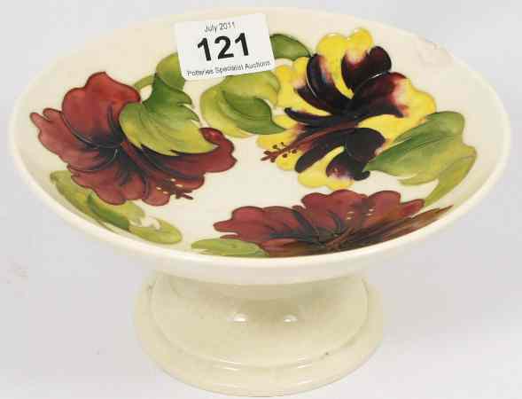 Appraisal: Moorcroft Fluted Fruit Bowl White with Flowers chip to rim