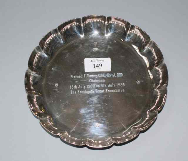 Appraisal: A CIRCULAR SILVER STRAWBERRY DISH with shaped sides Sheffield by