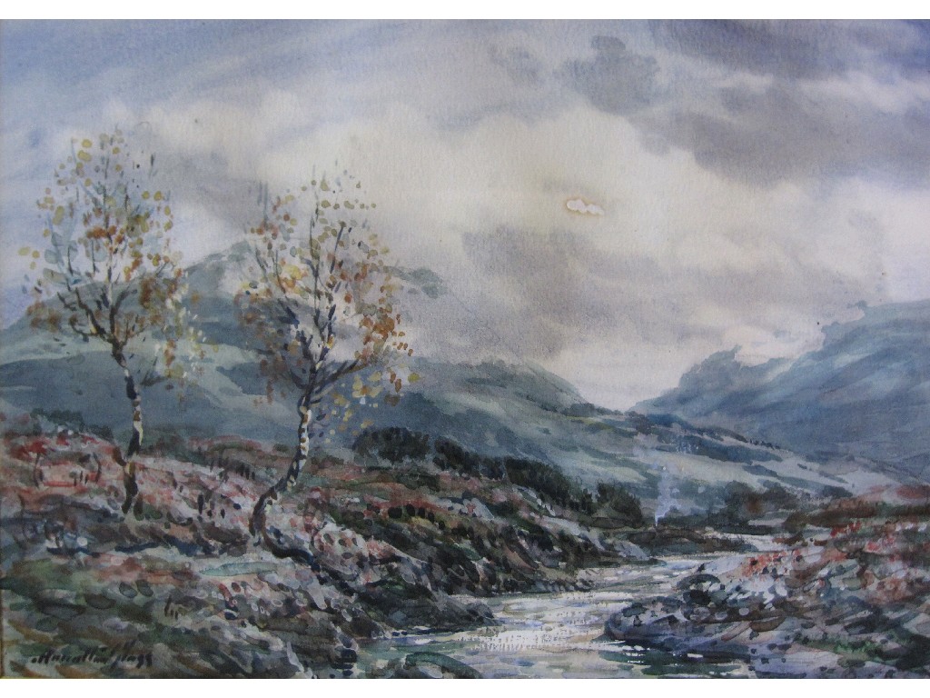 Appraisal: J HAMILTON GLASS Watercolour 'In a Morayshire Glen' signed x