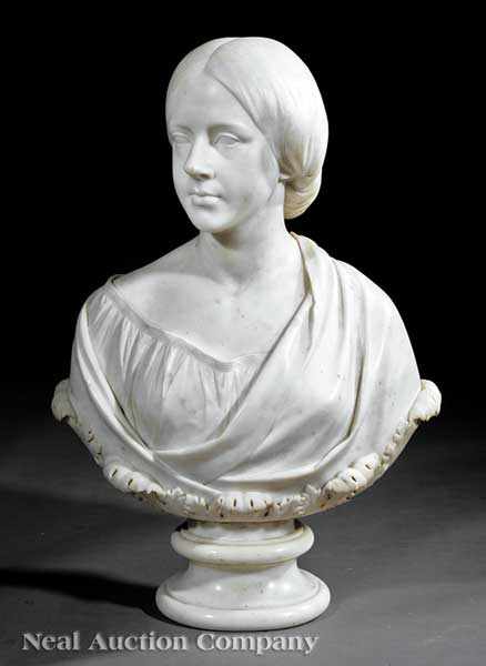 Appraisal: An American Marble Bust of a Woman th c the