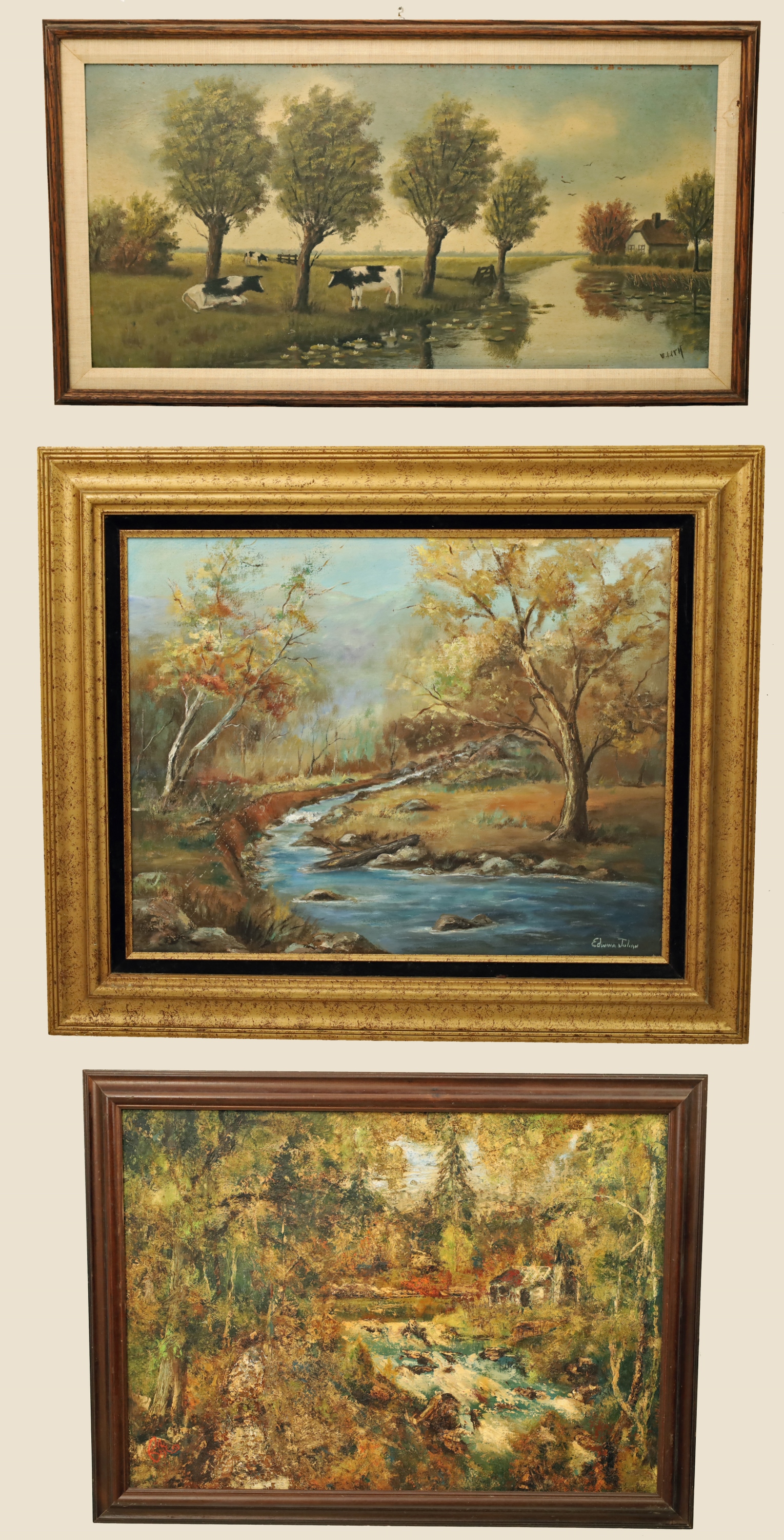 Appraisal: GROUP OF OIL PAINTINGS Including an oil on board of