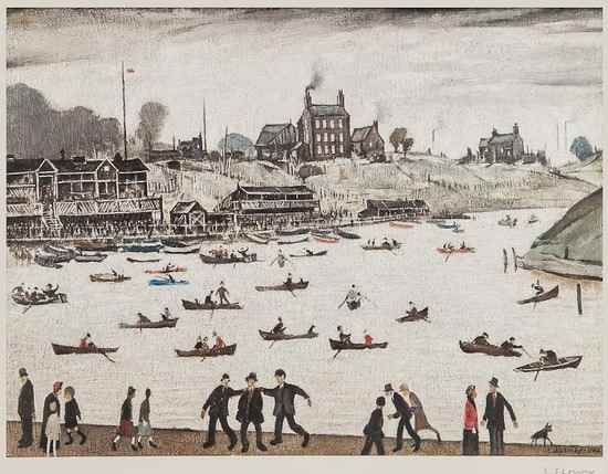 Appraisal: L S Lowry - after Crime Lake offset lithograph printed