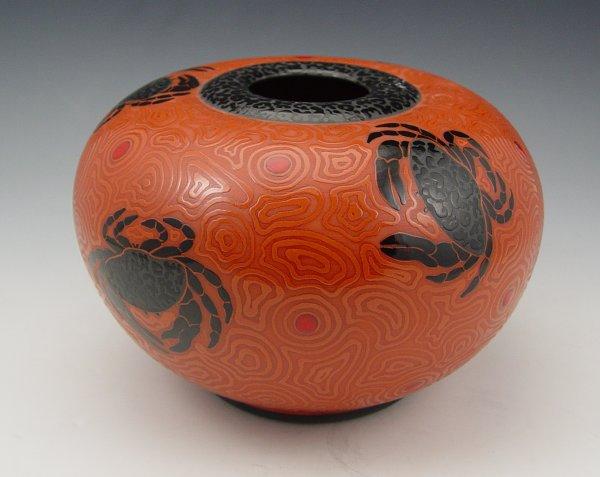 Appraisal: CRAB DECORATED POTTERY BY FLORIDA CRAFTSMAN G TAYLOR ''h ''